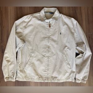 Vintage Polo Ralph Lauren Harrington Jacket Light Khaki Mens Small Cotton Pony